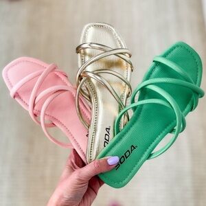 Women's Sandals - Gold - Size 8.5 by Soda